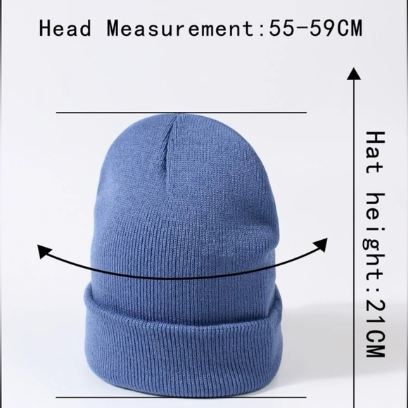 Dusty Blue “Brooklyn Twenty” Minimalist Beanie OS New - Picture 3 of 4